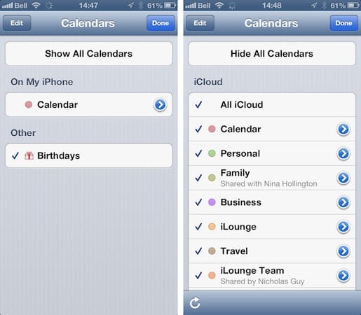 Las entradas del calendario desaparecen después de habilitar iCloud