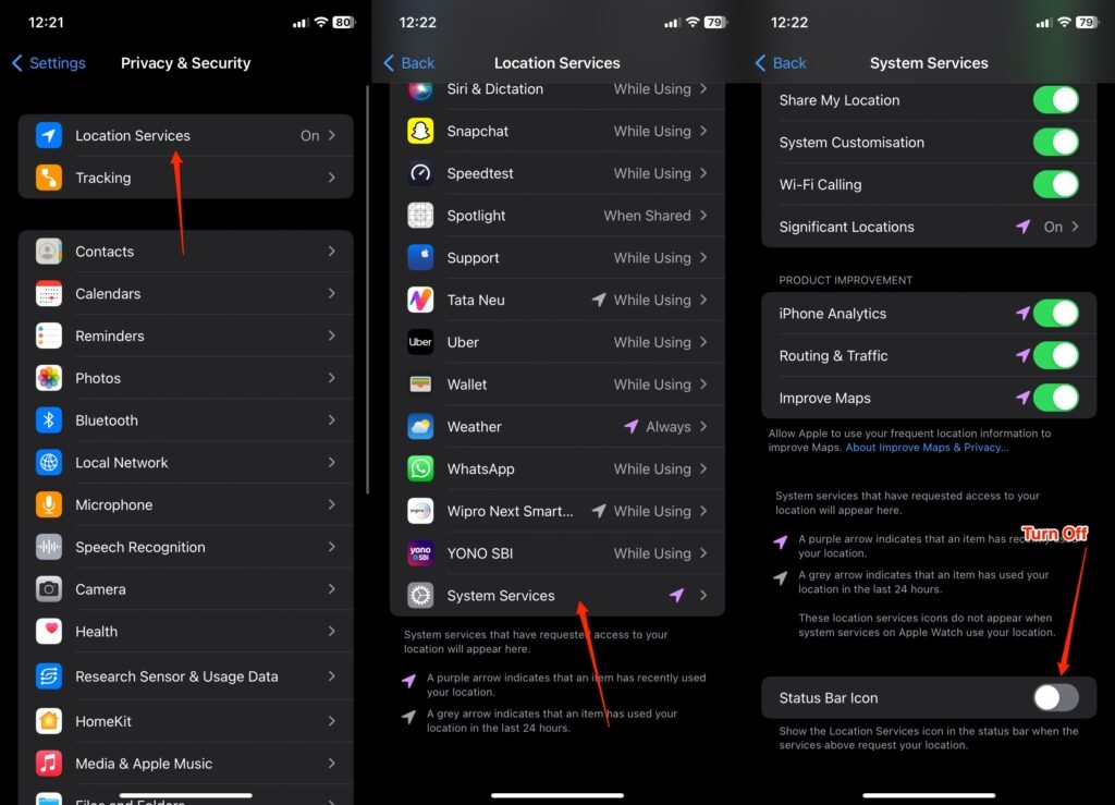 Службы определения местоположения iPhone - Пустая стрелка на iPhone