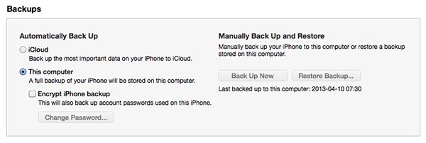 Fazendo backup de iPhones para outros membros da família