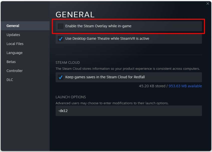 Отключить наложение Steam - Фатальная ошибка низкого уровня Atomic Heart